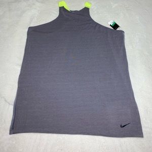 NIKE WOMEN  Tunic Side slit Athletic Pull over Sleeveless tank top Gray XL